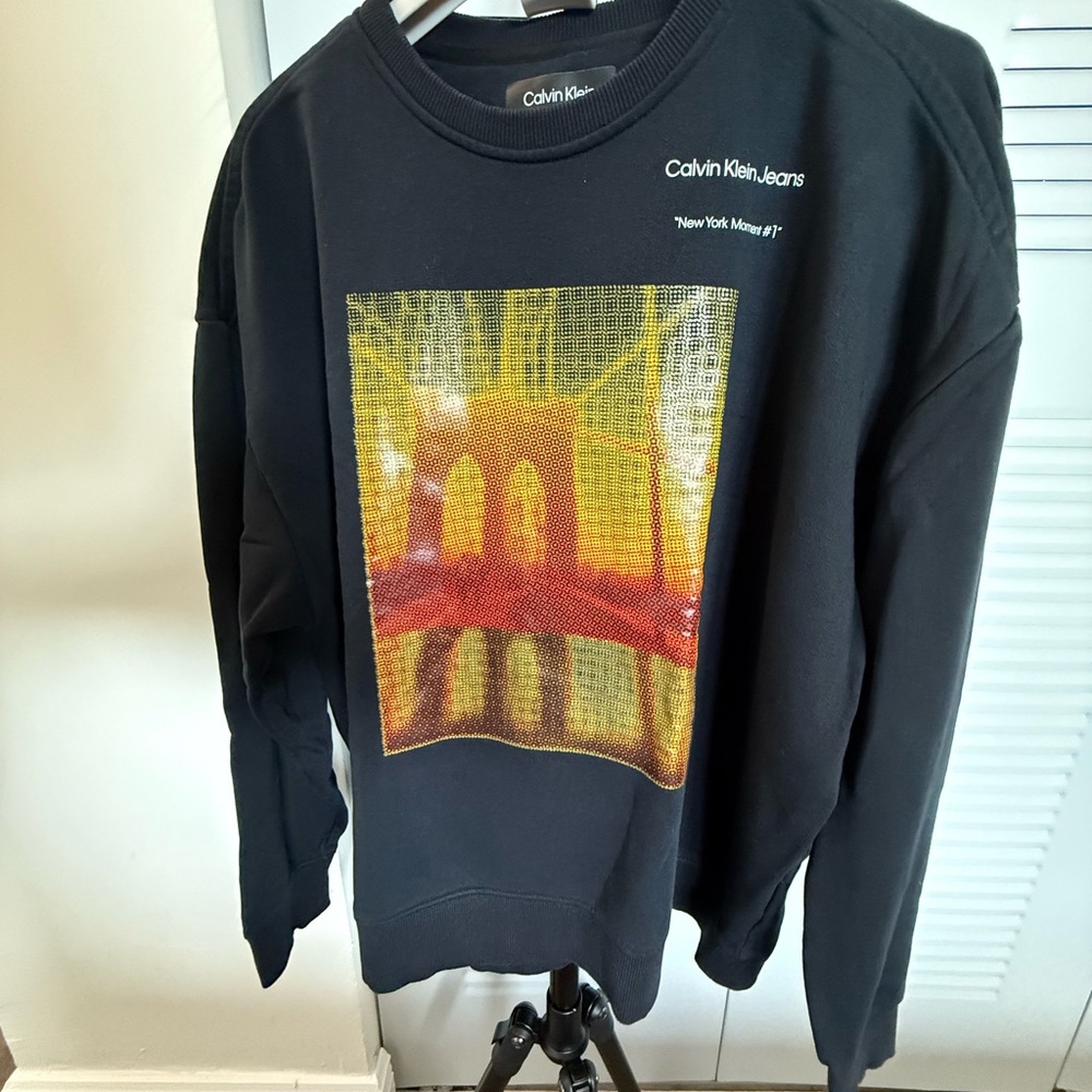 Calvin Klein Black Sweater with Graphic Print